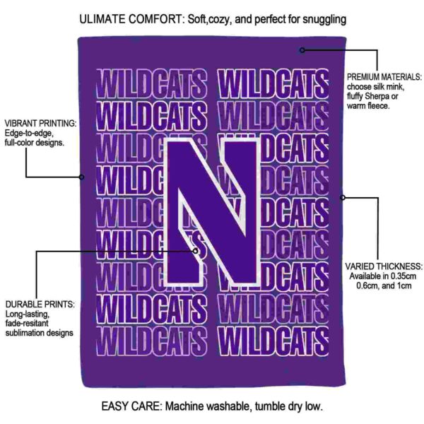 northwestern wildcats fan pride purple blanket new arrival