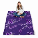 northwestern wildcats fan spirit purple blanket high quality