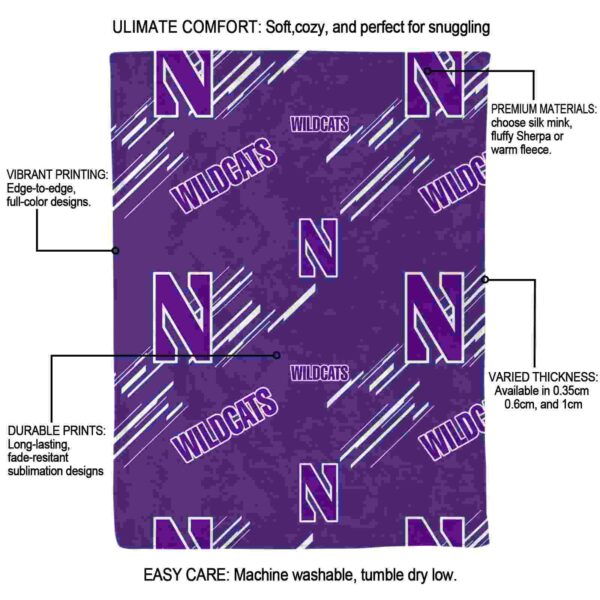 northwestern wildcats fan spirit purple blanket new arrival