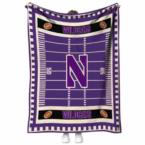 northwestern wildcats football field purple blanket best selling
