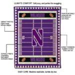 northwestern wildcats football field purple blanket new arrival
