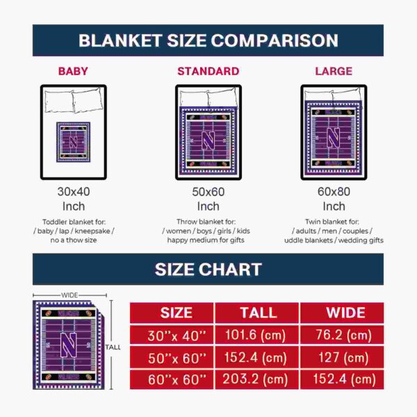 northwestern wildcats football field purple blanket trendy