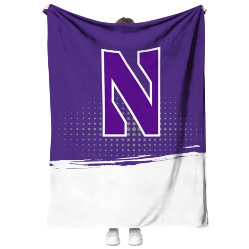 northwestern wildcats gradient dots purple blanket best selling
