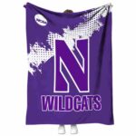 northwestern wildcats grunge texture purple blanket best selling