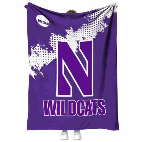 northwestern wildcats grunge texture purple blanket best selling