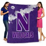 northwestern wildcats grunge texture purple blanket best selling