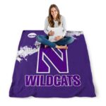 northwestern wildcats grunge texture purple blanket best selling
