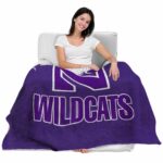 northwestern wildcats grunge texture purple blanket best selling