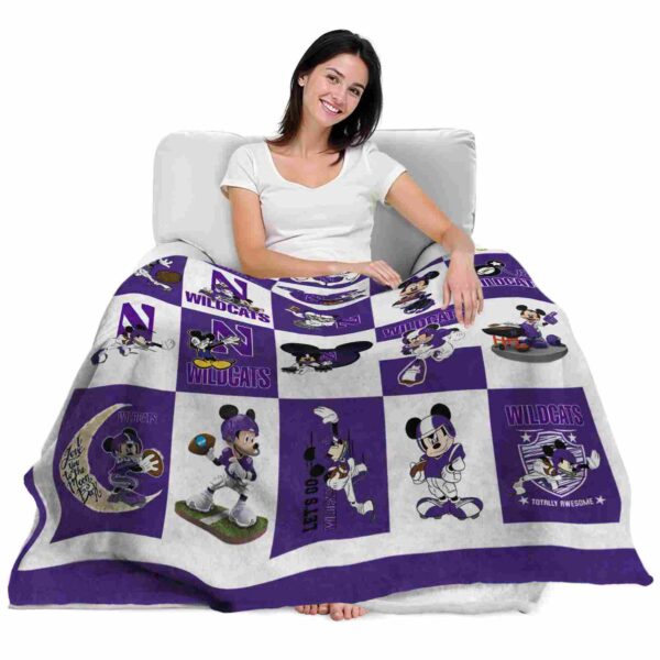 northwestern wildcats mickey minnie purple white blanket latest model