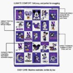 northwestern wildcats mickey minnie purple white blanket new arrival