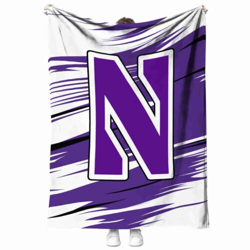 northwestern wildcats paint streaks purple white blanket best selling