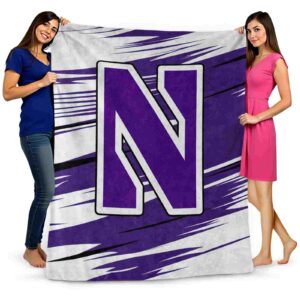 northwestern wildcats paint streaks purple white blanket fashion forward