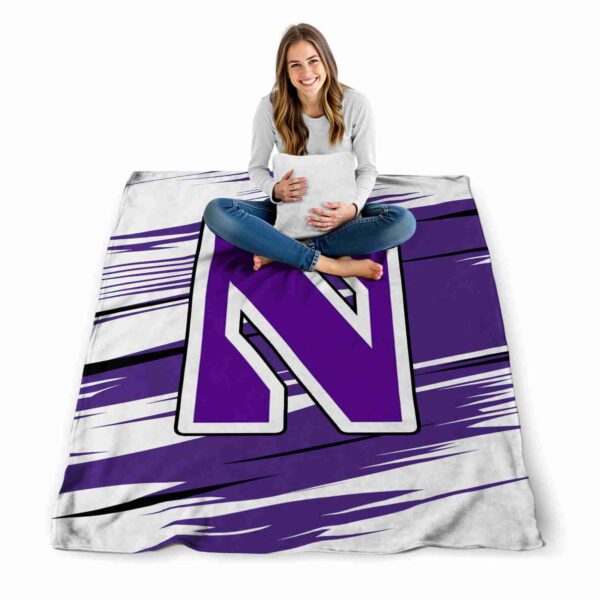 northwestern wildcats paint streaks purple white blanket high quality