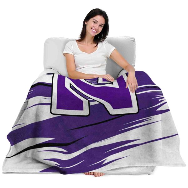 northwestern wildcats paint streaks purple white blanket latest model