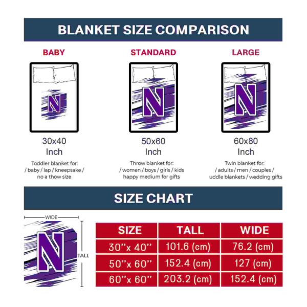 northwestern wildcats paint streaks purple white blanket trendy