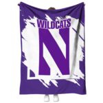 northwestern wildcats splatter effect purple blanket best selling