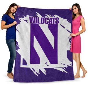 northwestern wildcats splatter effect purple blanket fashion forward