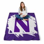 northwestern wildcats splatter effect purple blanket best selling