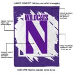 northwestern wildcats splatter effect purple blanket best selling