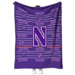 northwestern wildcats striped pattern purple blanket best selling