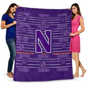 northwestern wildcats striped pattern purple blanket fashion forward