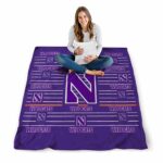 northwestern wildcats striped pattern purple blanket best selling