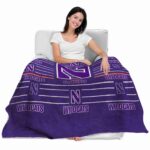 northwestern wildcats striped pattern purple blanket best selling