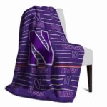 northwestern wildcats striped pattern purple blanket best selling