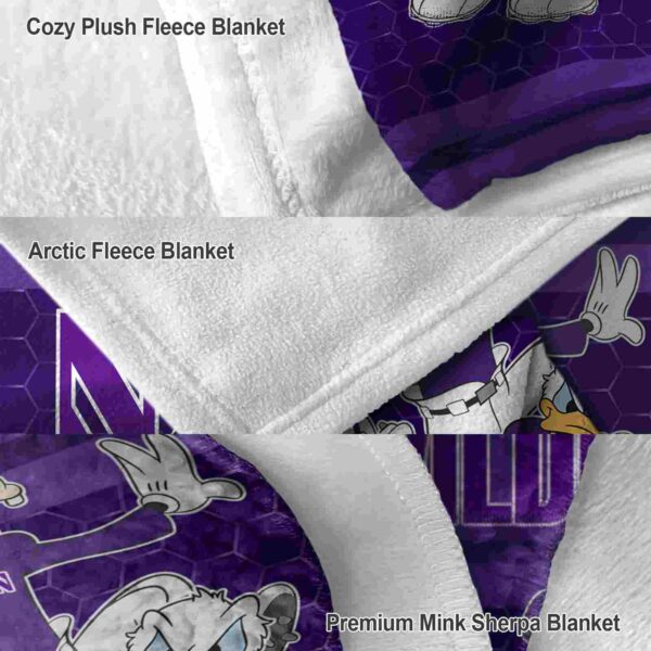 northwestern wildcats three musketeers purple blanket premium grade