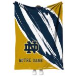 notre dame fighting irish brushstrokes navy white blanket best selling