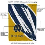 notre dame fighting irish brushstrokes navy white blanket best selling