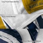 notre dame fighting irish brushstrokes navy white blanket best selling