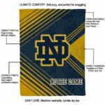 notre dame fighting irish diagonal stripes navy blanket best selling