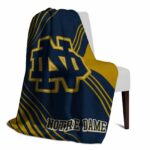 notre dame fighting irish diagonal stripes navy blanket best selling