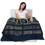 notre dame fighting irish fan pride navy blanket best selling