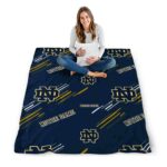 notre dame fighting irish fan spirit navy blanket best selling