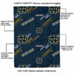 notre dame fighting irish fan spirit navy blanket best selling