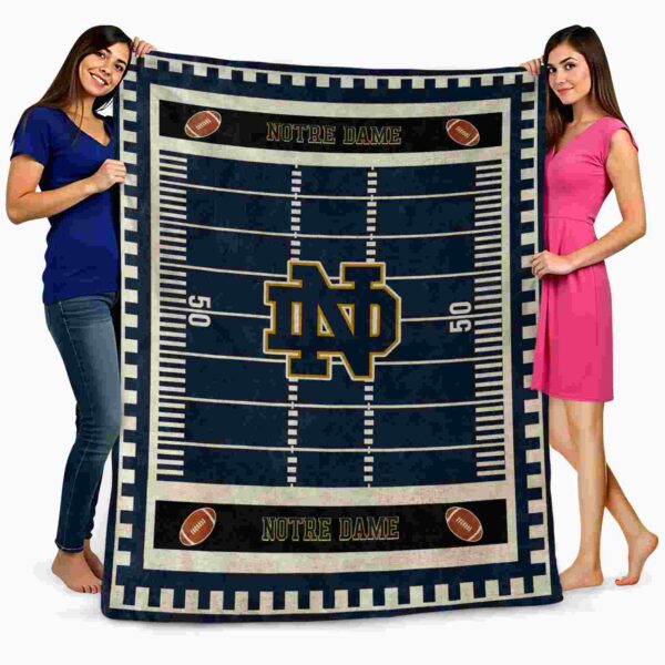 notre dame fighting irish football field navy blanket fashion forward