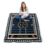 notre dame fighting irish football field navy blanket high quality
