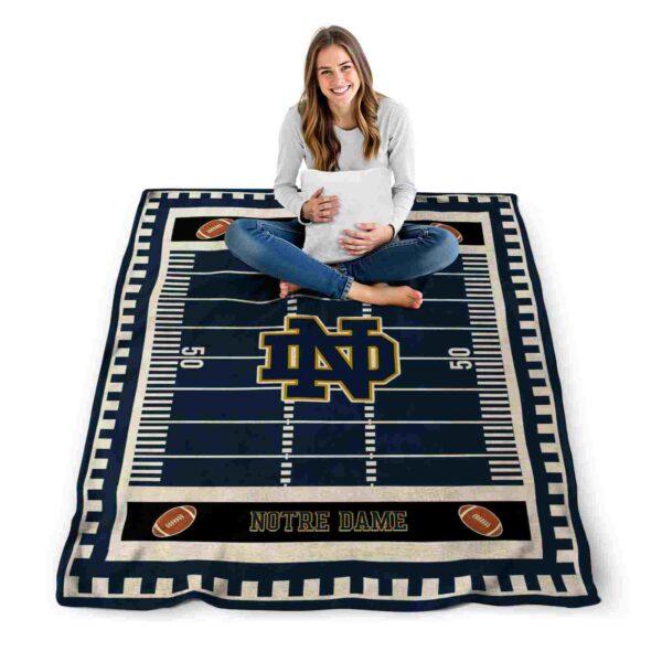 notre dame fighting irish football field navy blanket high quality