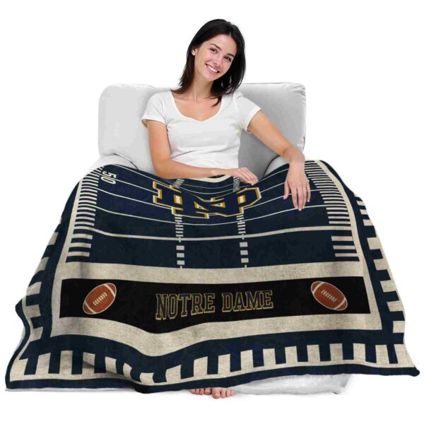 notre dame fighting irish football field navy blanket latest model