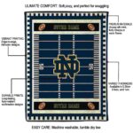 notre dame fighting irish football field navy blanket new arrival