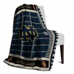 notre dame fighting irish football field navy blanket top rated