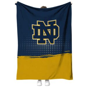 notre dame fighting irish gradient dots navy blanket best selling