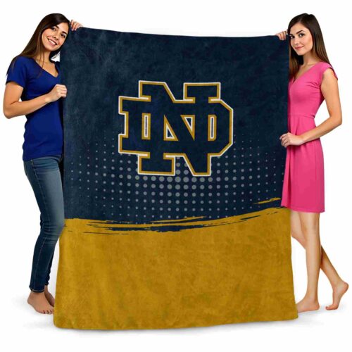 notre dame fighting irish gradient dots navy blanket fashion forward