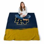 notre dame fighting irish gradient dots navy blanket best selling