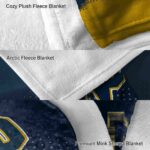 notre dame fighting irish gradient dots navy blanket best selling