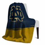 notre dame fighting irish gradient dots navy blanket best selling