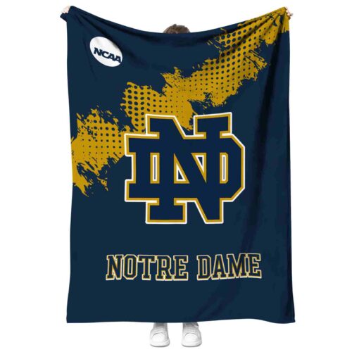 notre dame fighting irish grunge texture navy blanket best selling