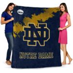 notre dame fighting irish grunge texture navy blanket best selling